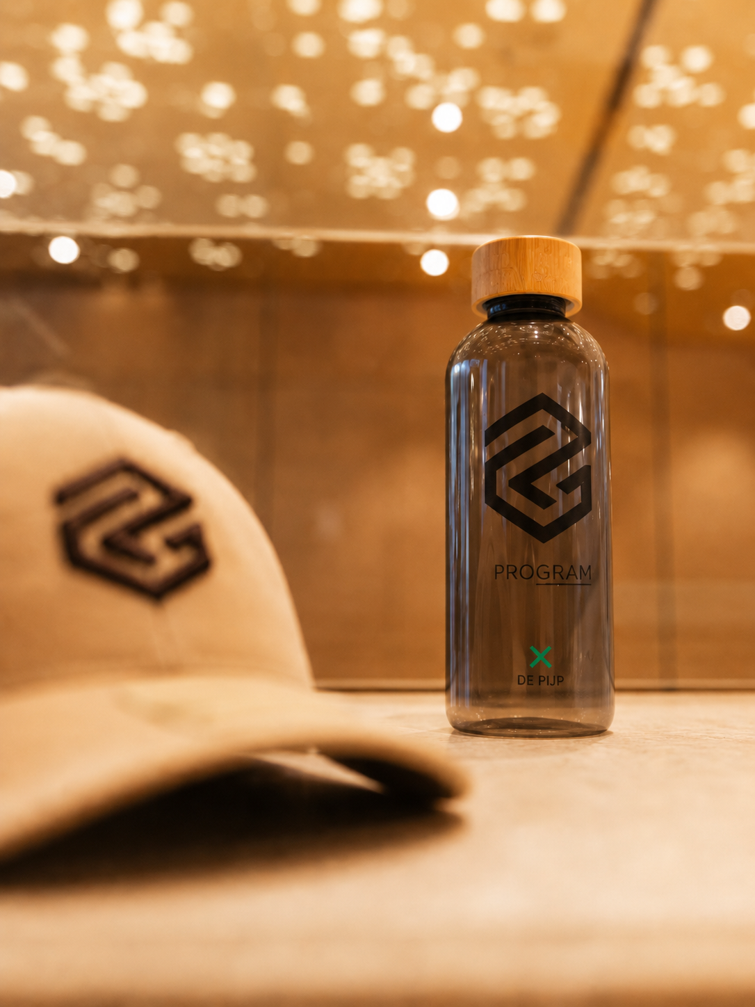 Program water bottle in store
