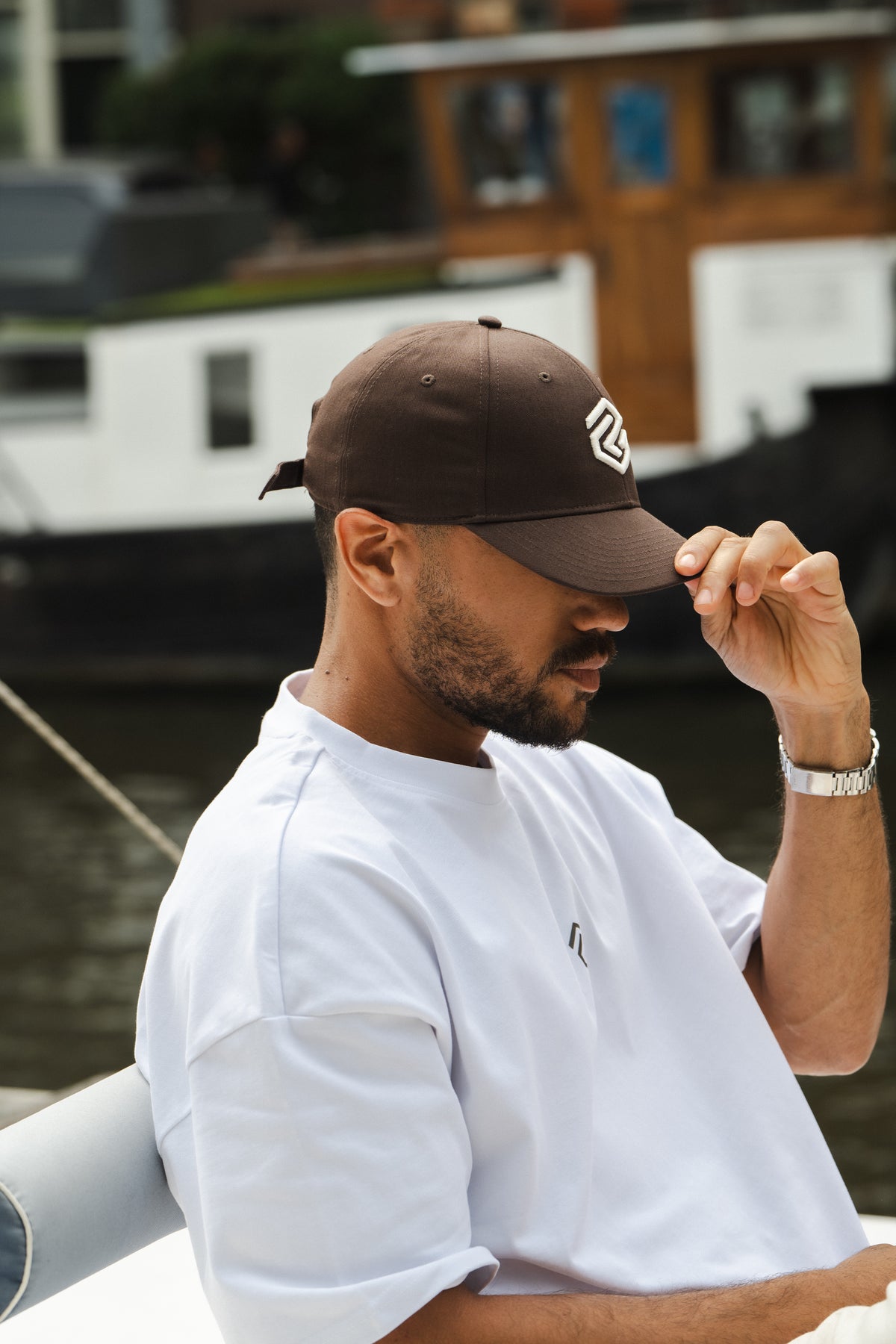 guy wearing white oversized shirt