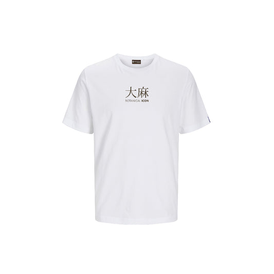 white botanical icon t-shirt