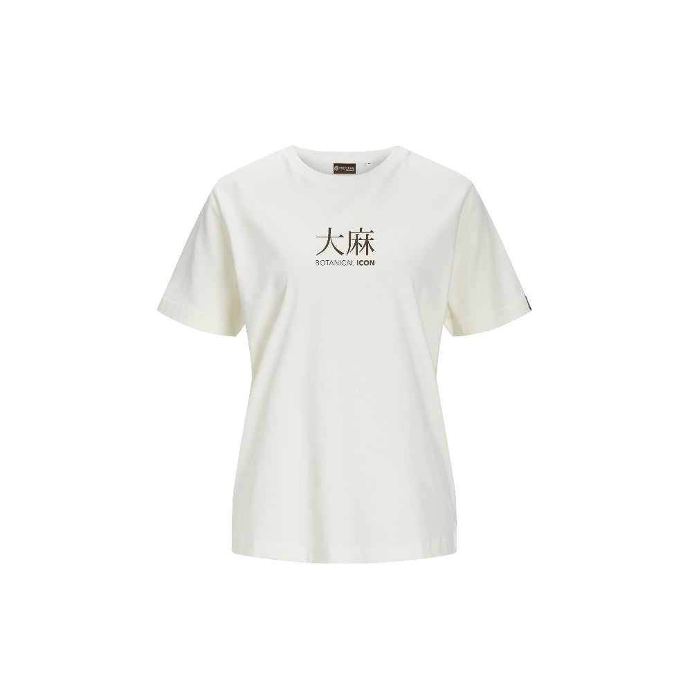 Stock picture botanical icon shirt off-white