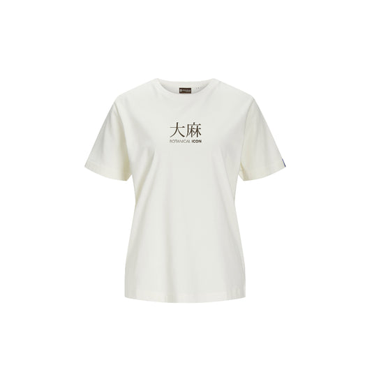 Stock picture botanical icon shirt off-white