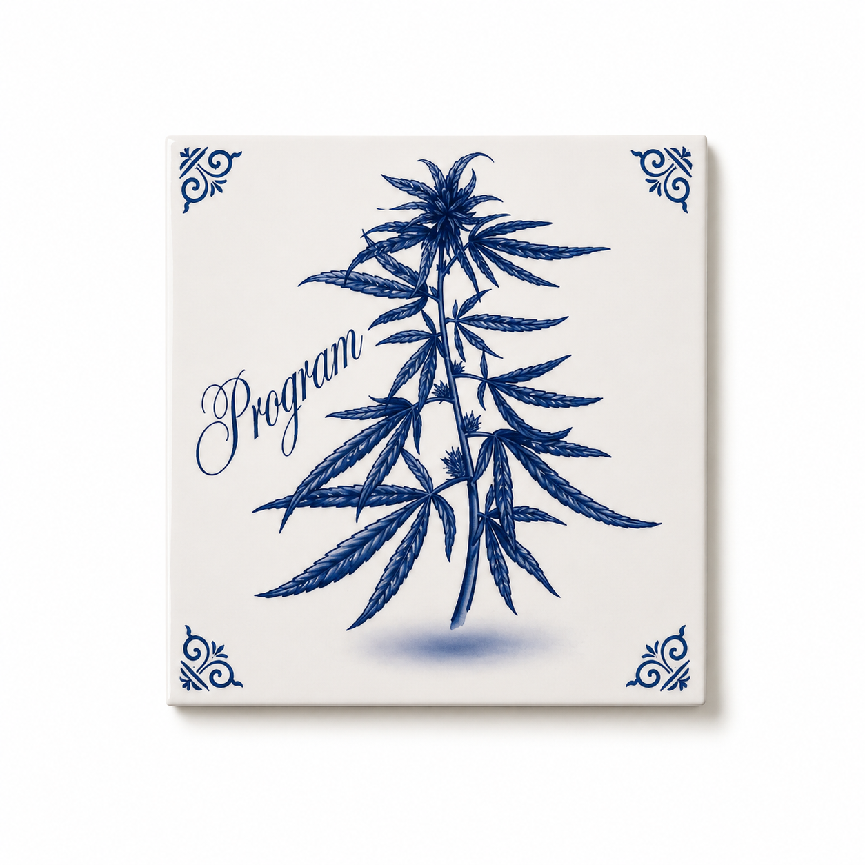 Delft blue tile botanical