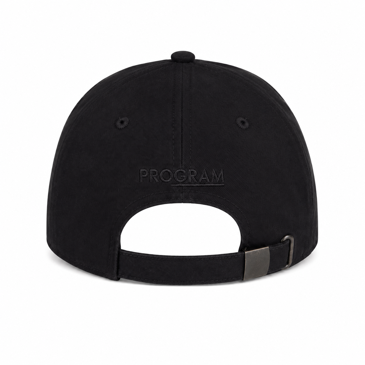 Program cap black on black back
