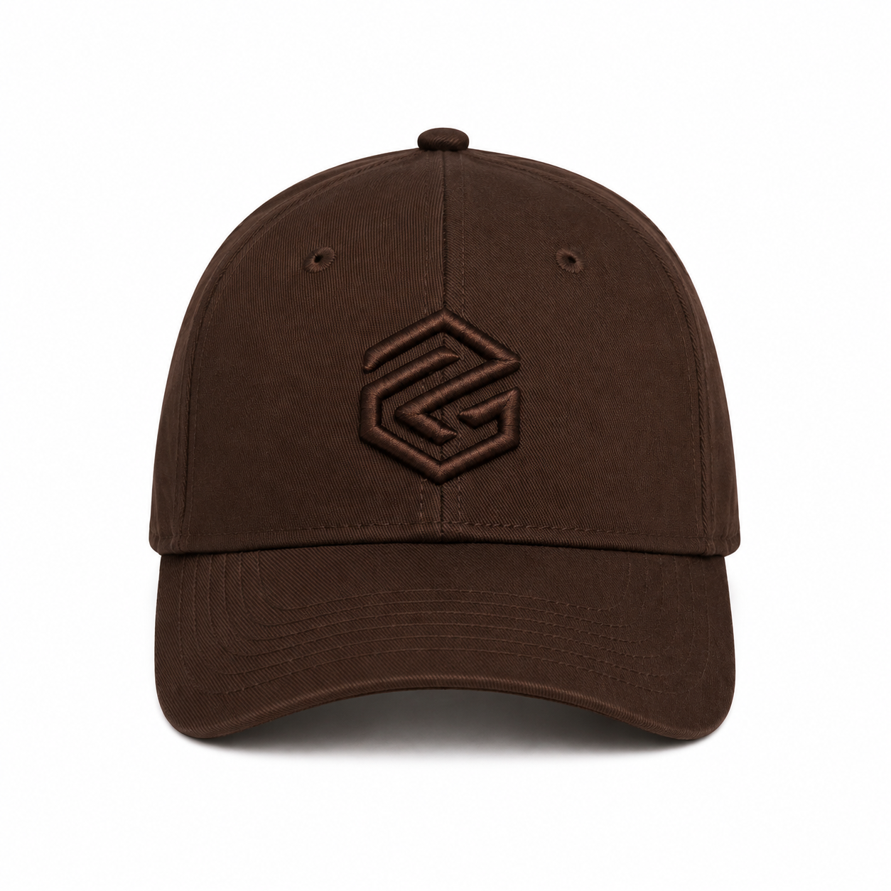 Program cap brown on brown front