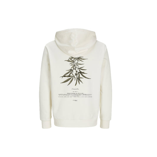 Back illustration botanical hoodie off-white