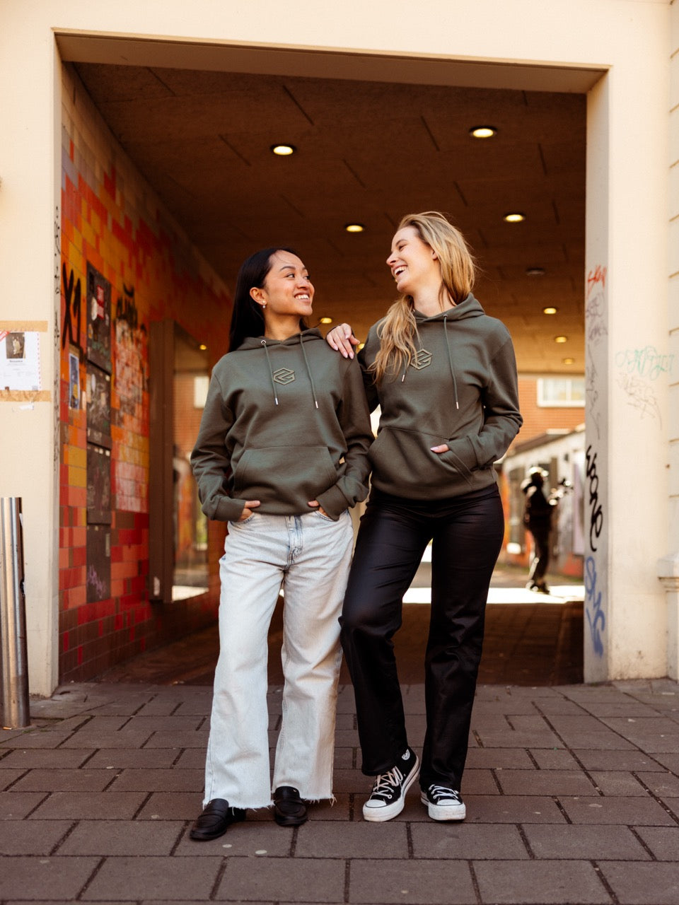 girls wearing program quote hoodie