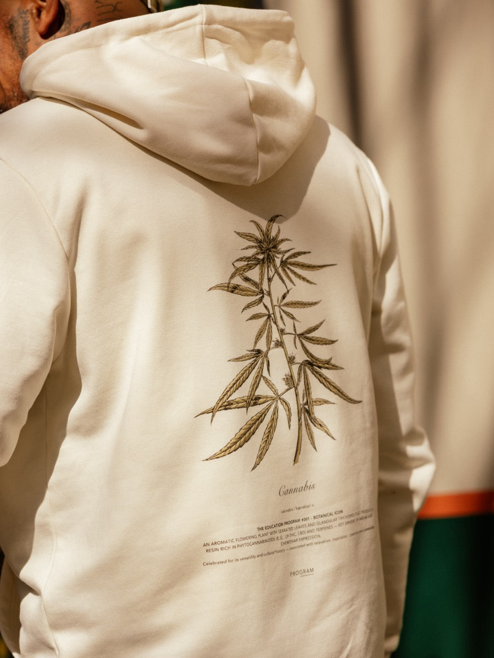 rapper Sepa wearing program botanical icon hoodie